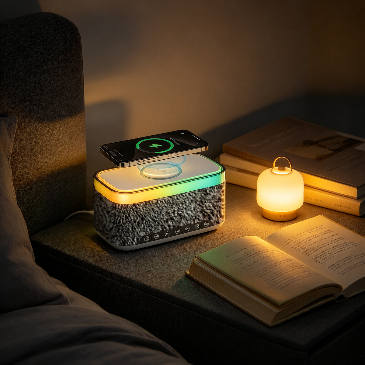 π Smart Speaker | Mesh Fabric | Bedside Gift | Colorful LED Glow