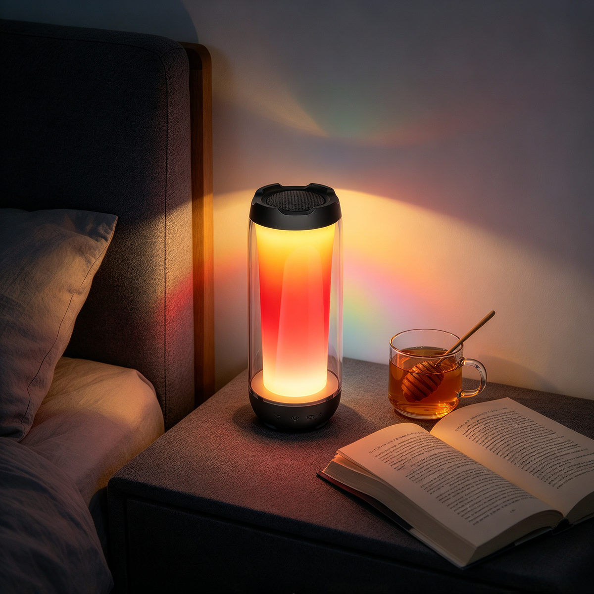🌈 Bluetooth Speaker | Modern Mesh Design | Music Lovers | Vibrant LED Glow
