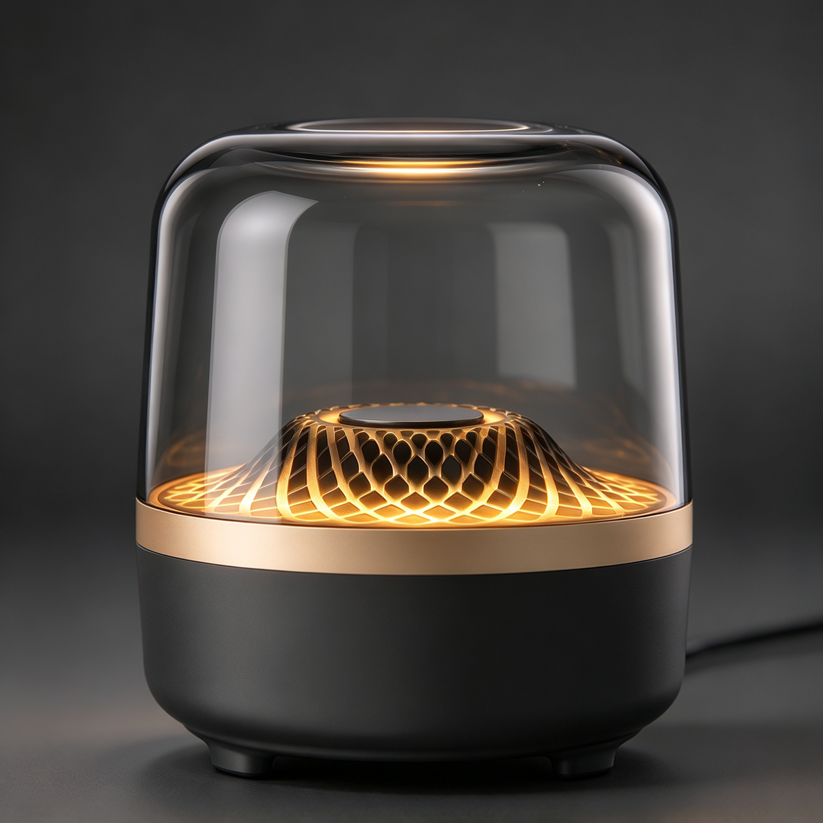 🔊 Bluetooth Speaker | Glass Dome | Home Gifts | Golden Ambient Glow