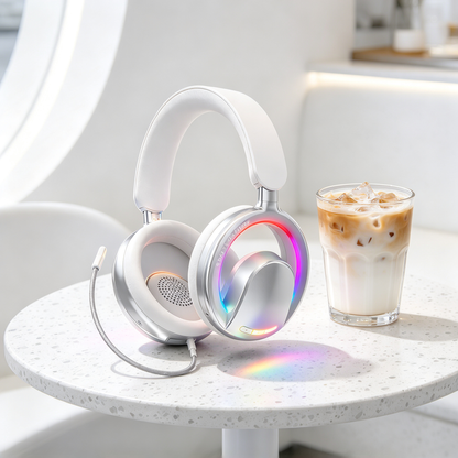 🎮 Gaming Headset | Metallic Finish | Gamer Gift | Vibrant RGB Lighting
