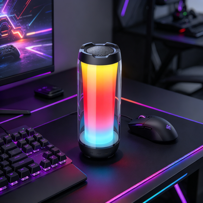 🌈 Bluetooth Speaker | Modern Mesh Design | Music Lovers | Vibrant LED Glow