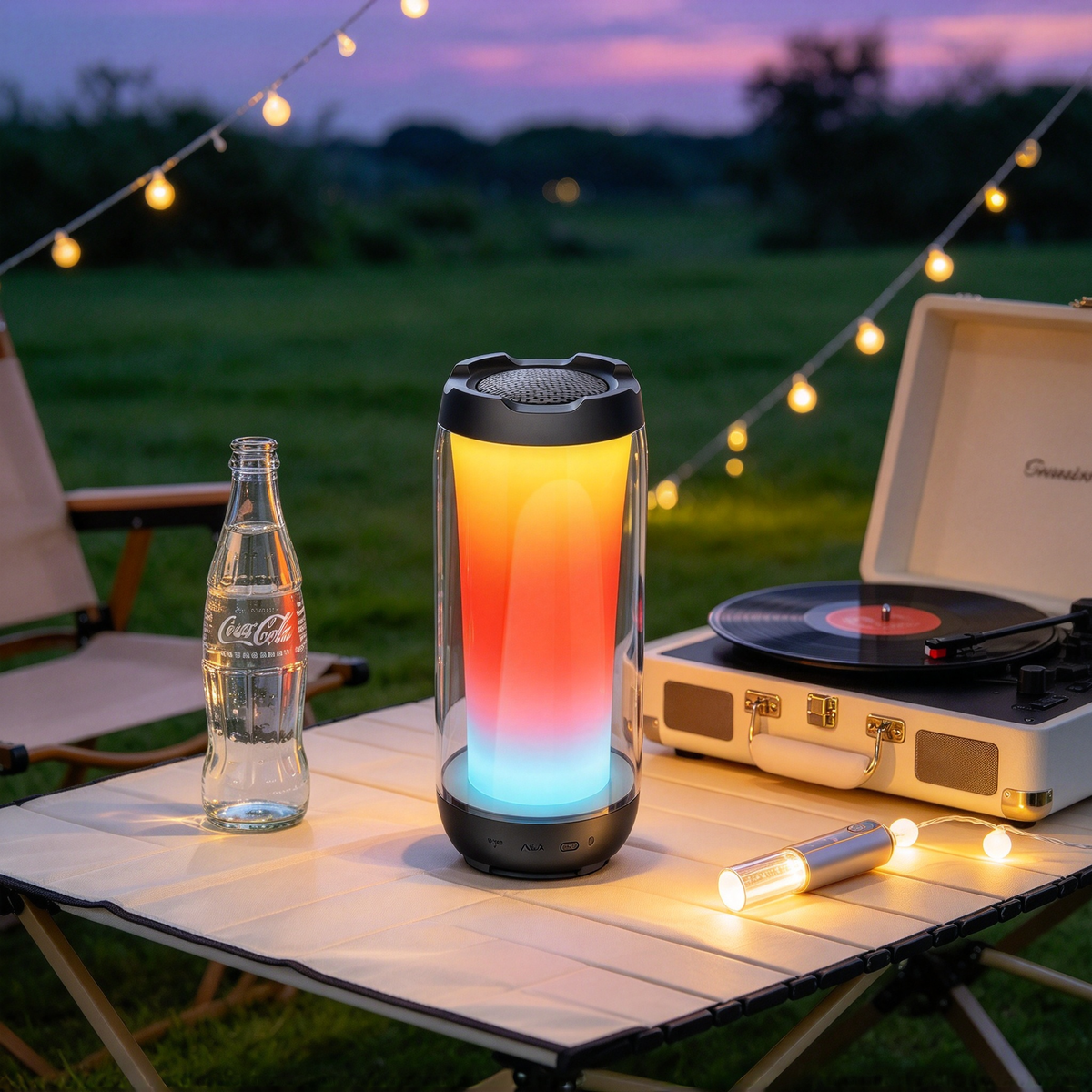 🌈 Bluetooth Speaker | Modern Mesh Design | Music Lovers | Vibrant LED Glow
