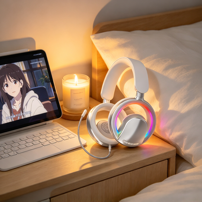 🎮 Gaming Headset | Metallic Finish | Gamer Gift | Vibrant RGB Lighting