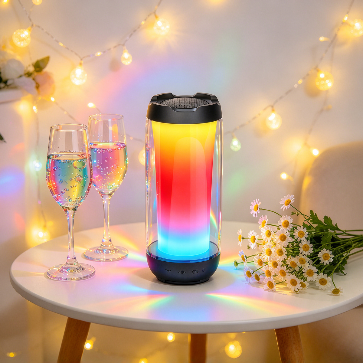 🌈 Bluetooth Speaker | Modern Mesh Design | Music Lovers | Vibrant LED Glow