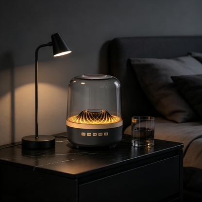 🔊 Bluetooth Speaker | Glass Dome | Home Gifts | Golden Ambient Glow