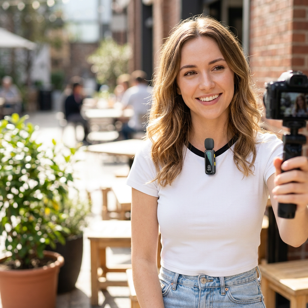 🎙️Magnetic Wireless Lavalier Microphone | Dual Clip-On Mic with Digital Display