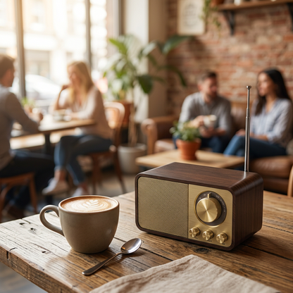 Retro Bluetooth Speaker | Vintage Wood-Style Wireless Audio for Home & Desk